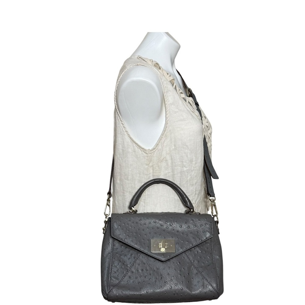 Kate Spade Post Street Little Nadine grey pebbled ostrich
Leather satchel purse